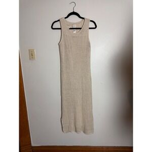 Zenergy by Chicos Linen Blend Knit Sleeveless Midi Dress lagenlook euro summer S